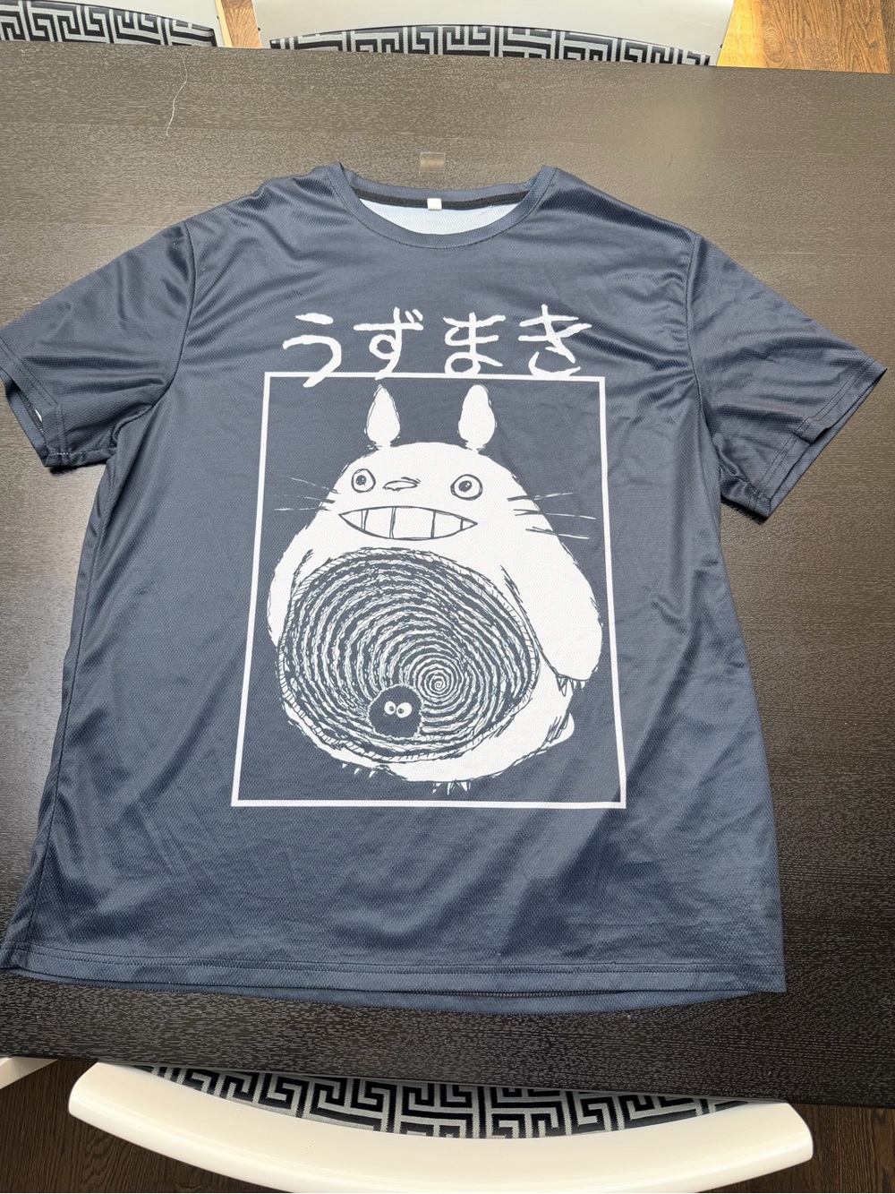 Navy Graphic Totoro Tee - White Print
